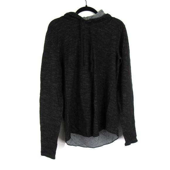 Vince Contrast Men's Double Knit Cotton & Wool Hoodie, Size Medium - Black - Picture 1 of 6